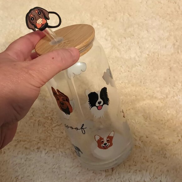 The Paper Store's Various Dog Breeds (20 oz.)Glass Tumbler with Straw & Topper - Picture 7 of 9